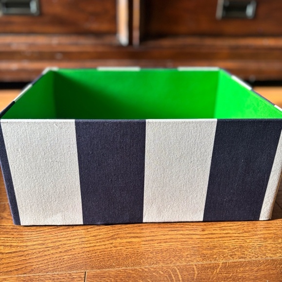 Striped blue and White Decorative Box - Picture 3 of 8